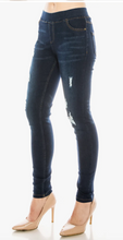 Load image into Gallery viewer, Distress Ripped Pull on Skinny Denim Jeggings S-3X