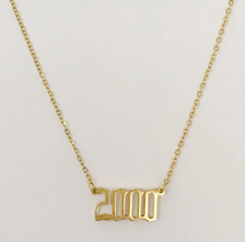 Load image into Gallery viewer, Birth Year, Date Gold Plated Necklace