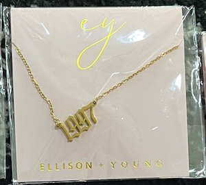 Birth Year, Date Gold Plated Necklace