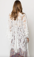 Load image into Gallery viewer, Elegant Lace Fringed Kimono