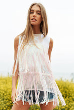 Load image into Gallery viewer, Sequin Fringe Sleeveless Scoop Neck Top