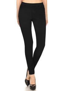 Durban, Pull On Black Skinny Jeans with Pockets Small-3X