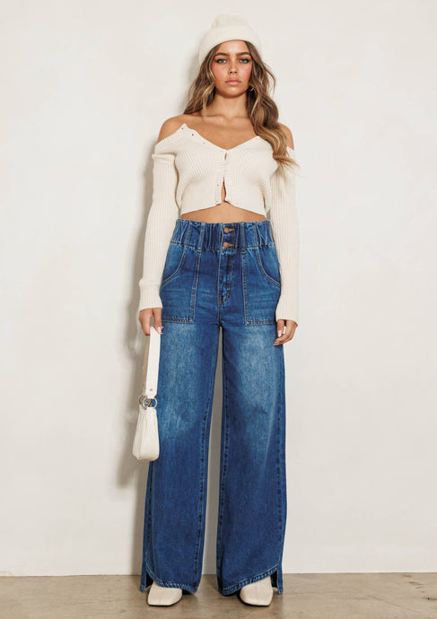 Sophia, High Rise  Wide Leg Jeans