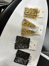 Load image into Gallery viewer, Cut Out Zebra Motif Painted Wood Earrings - Exclusive